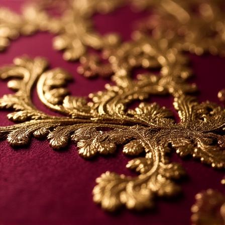 Dettaglio decorazione oro e velluto